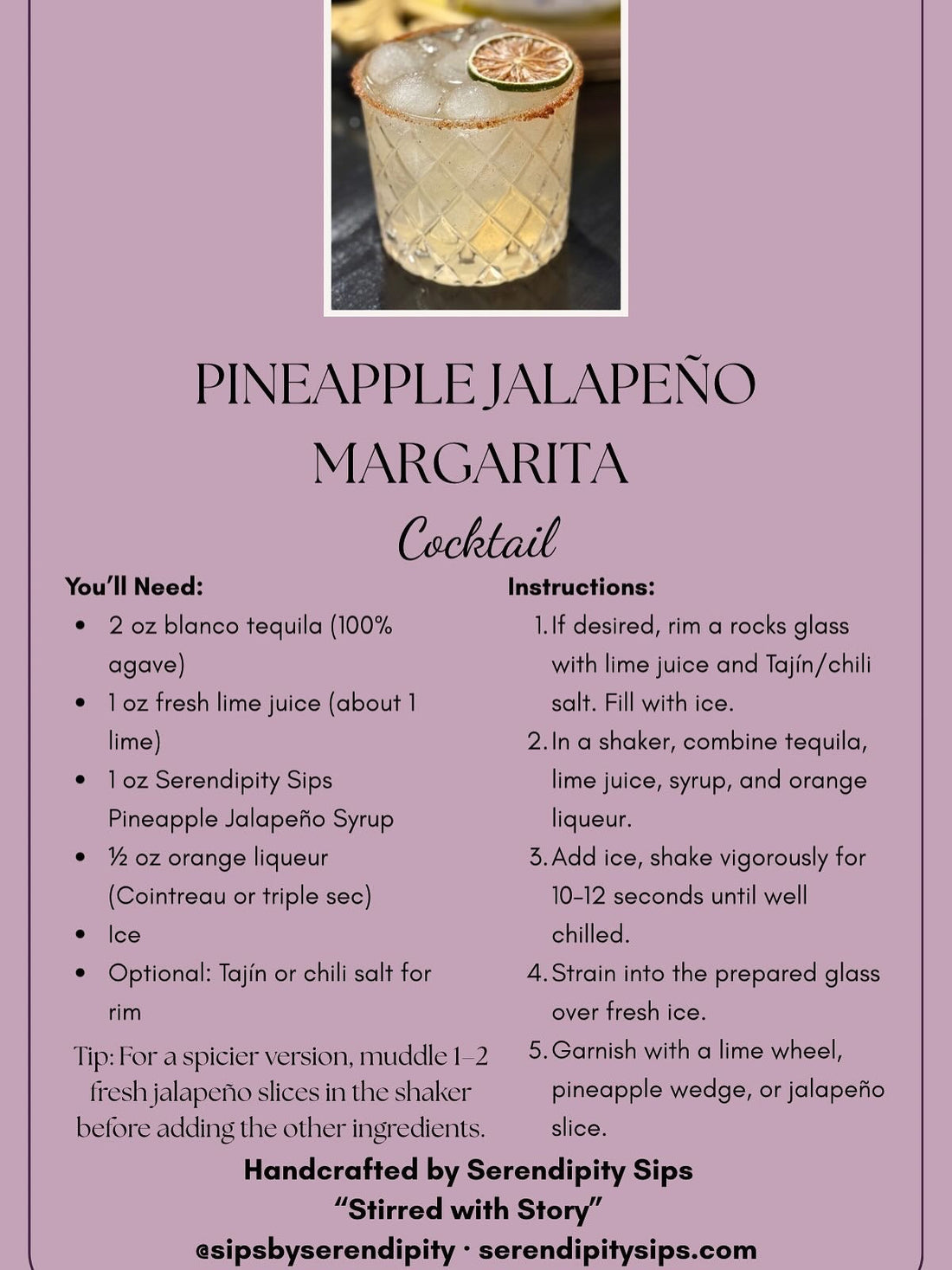 Pineapple Jalapeño Margarita 🍍🌶️  A Sweet + Spicy Twist on the Classic Margarita