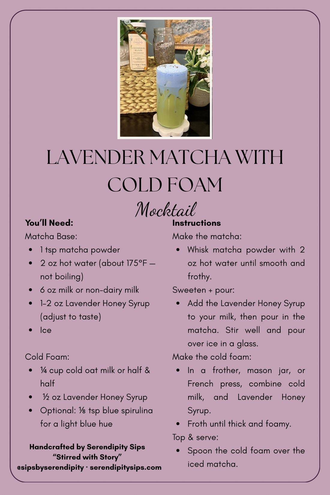 Lavender Matcha Latte with Blue Cold Foam – My Go-To Green Sip