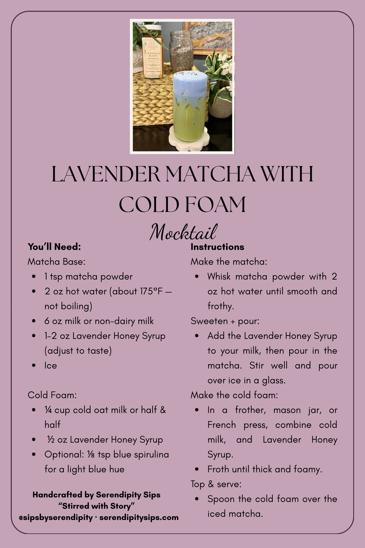 Lavender Matcha Latte with Blue Cold Foam – My Go-To Green Sip