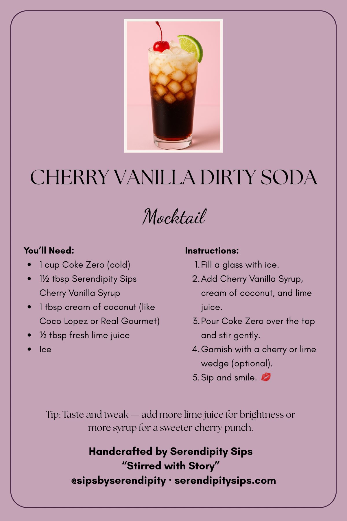 Cherry Vanilla Dirty Soda – The Fizzy Twist You Didn’t Know You Needed